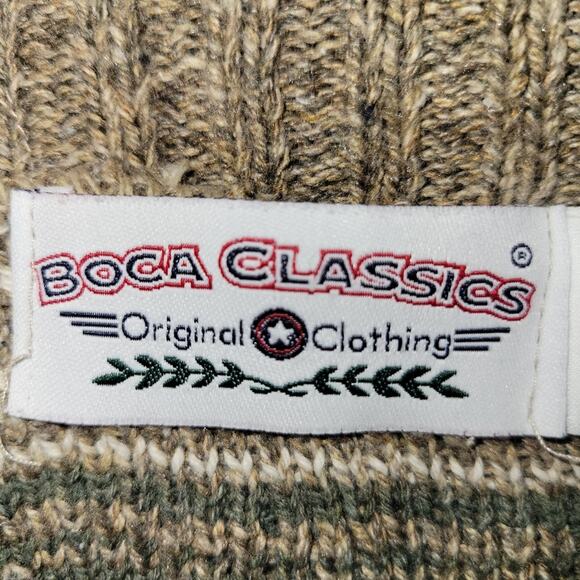Boco Classics Men's Sweater Green Brown Cream Tan Grandpa Core Size X-Large - Picture 6 of 8